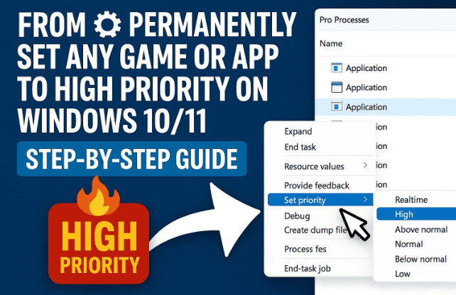 ⚙️ Permanently Set Any Game or App to High Priority on Windows 10/11 — Step-by-Step Guide