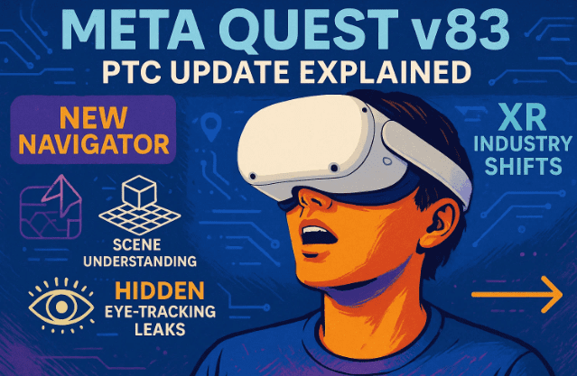 🥽 Meta Quest v83 PTC Update Explained — New Navigator, Scene Understanding, Hidden Eye-Tracking Leaks & XR Industry Shifts