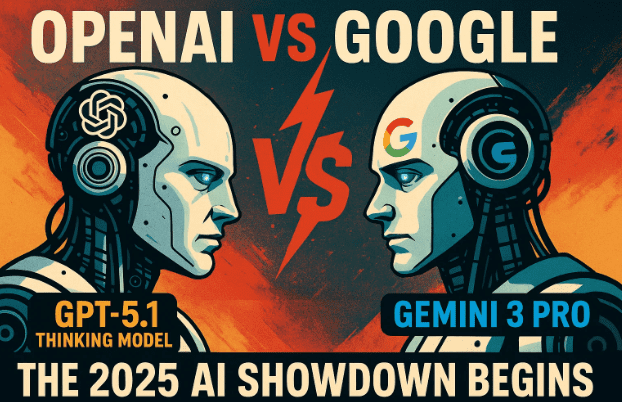 🤖 OpenAI vs Google: GPT-5.1 Thinking Model vs Gemini 3 Pro — The 2025 AI Showdown Begins