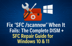 🧰 Fix “SFC /scannow” When It Fails: The Complete DISM + SFC Repair Guide for Windows 10 & 11