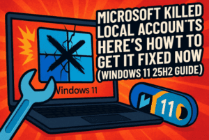 💻 Microsoft Killed Local Accounts — Here’s How to Get It Fixed Now (Windows 11 25H2 Guide)