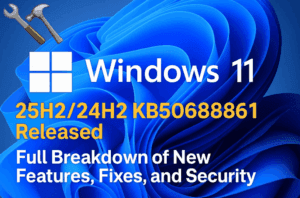 🛠️ Windows 11 25H2/24H2 KB5068861 Released — Full Breakdown of New Features, Fixes, and Security Patches